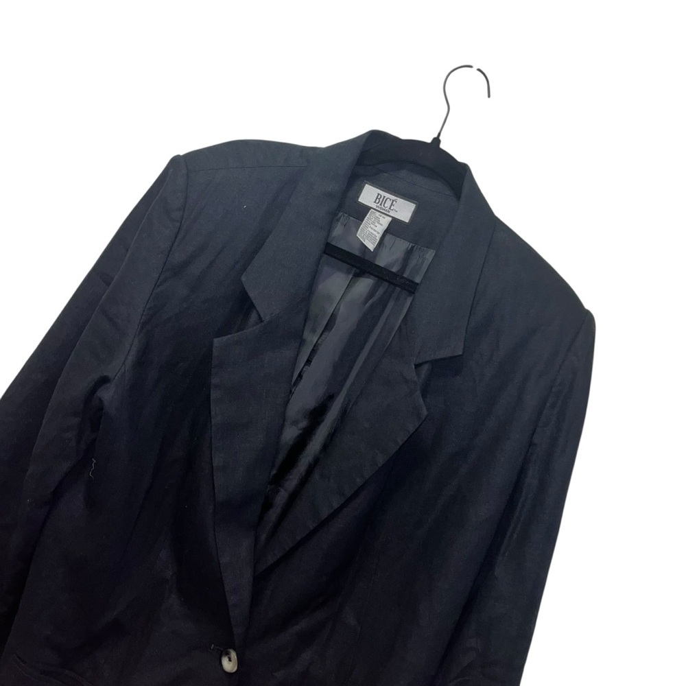 Bice woman classic black linen blend blazer jacket 16w like new - Picture 4 of 6